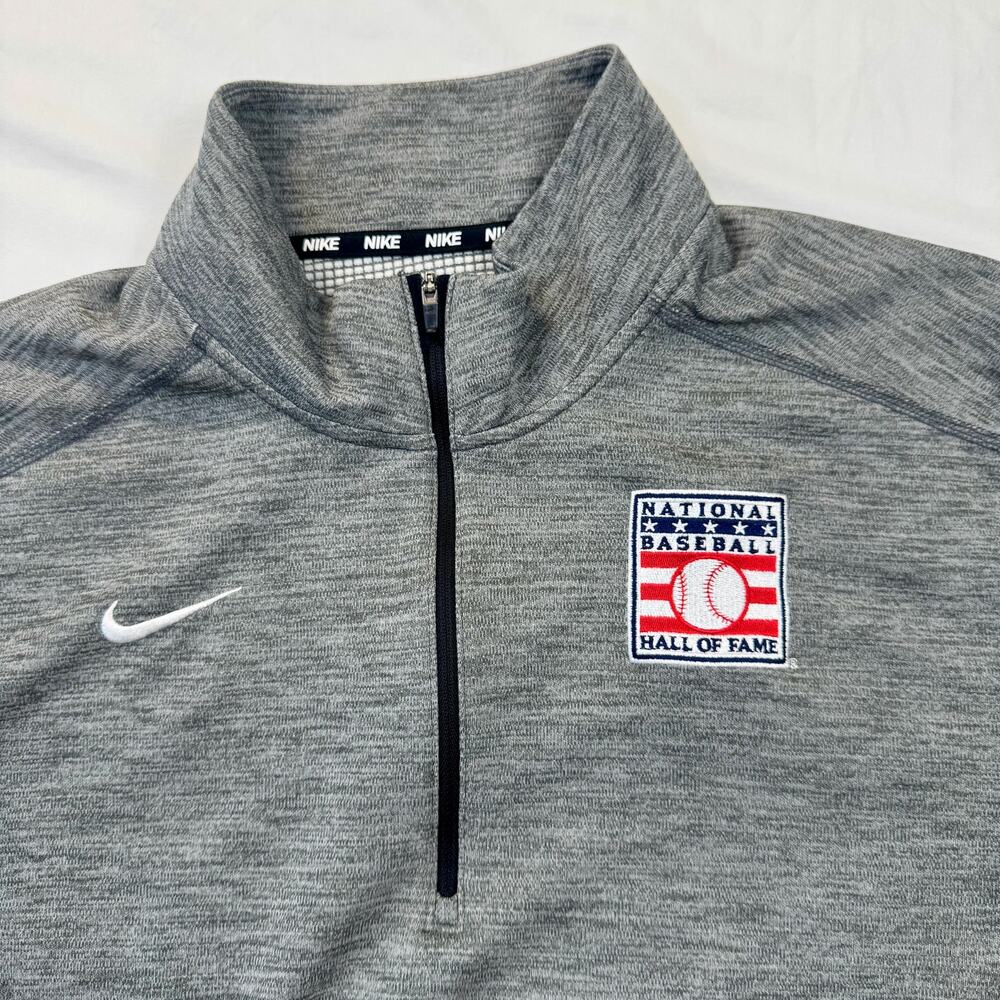 Nike Dri-FIT National Baseball Hall of Fame 1/4 Zip Pullover Gray Men's XL - Picture 7 of 16